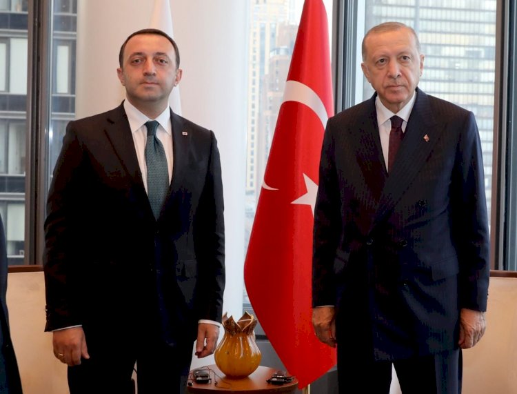 CUMHURBAŞKANI ERDOĞAN NEW YORK TA GÜRCİSTAN BAŞBAKANI İLE BİRARAYA GELDİ